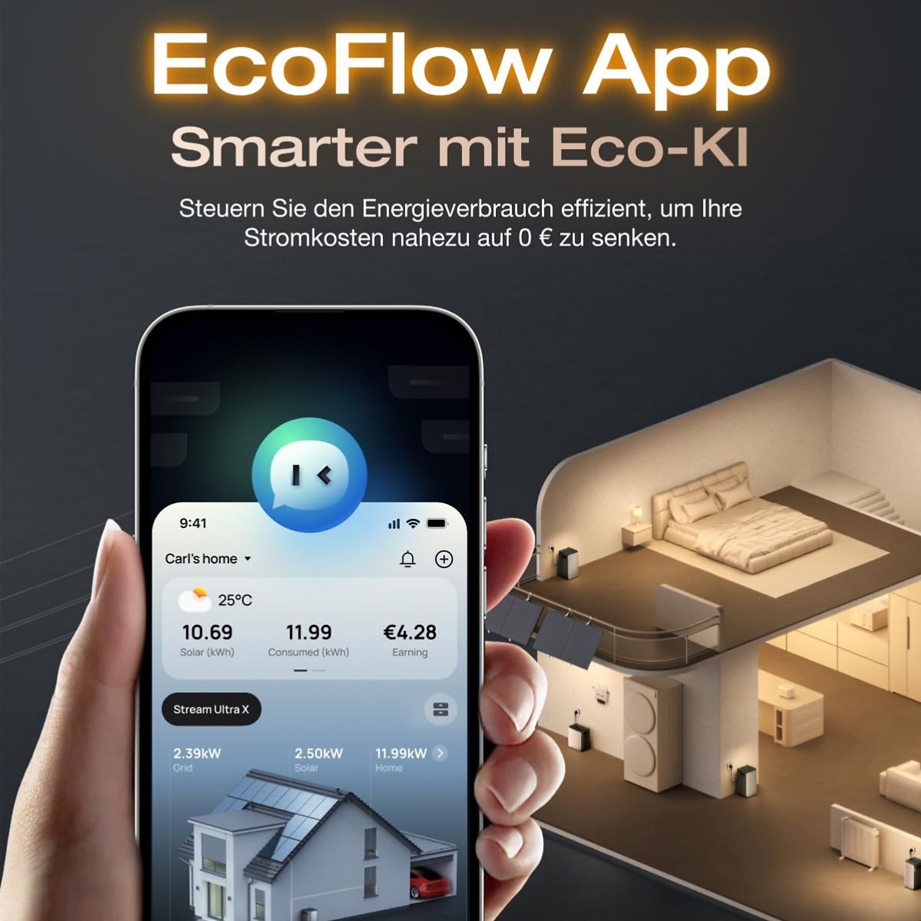 ECOFLOW STREAM Ultra X 3,84 kWh, 4 MPPT, LFP-Batterie Solarbatterie Schwarz - Image 7