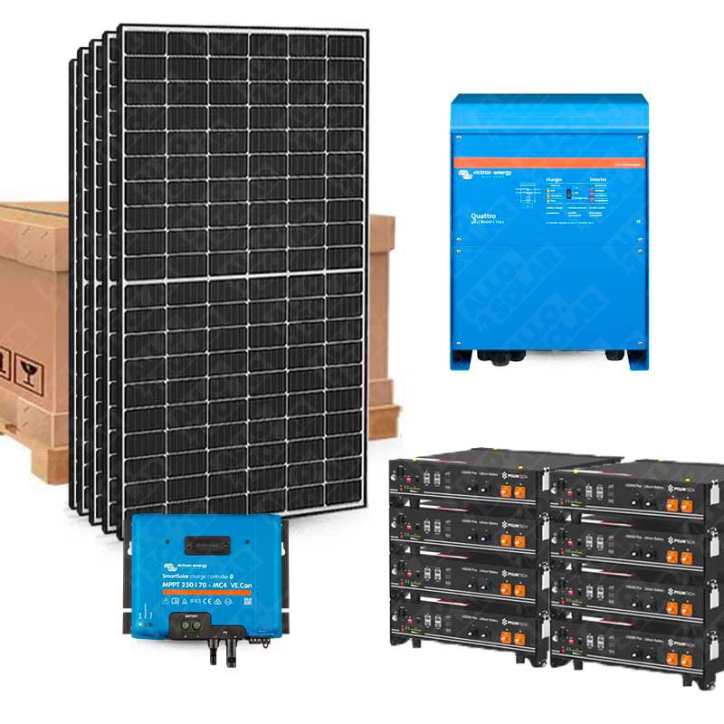 Bifacial-Solar-Kit 10800 Wp 230 V, autonom, Lithium-Speicher 19,2 kWh Victron Ener
